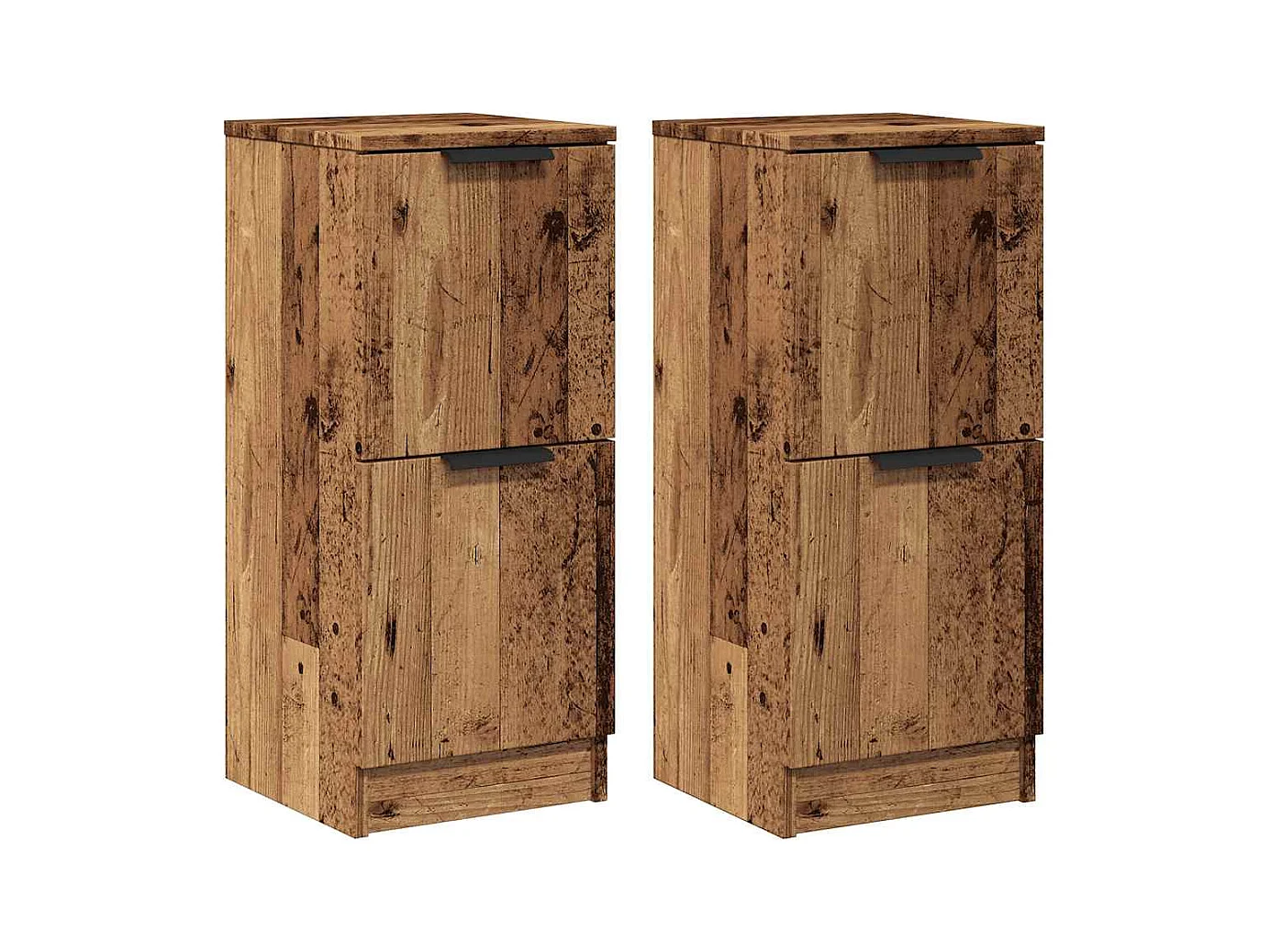Buffets 2 pcs vieux bois 30x30x70 cm bois d'ingénierie
