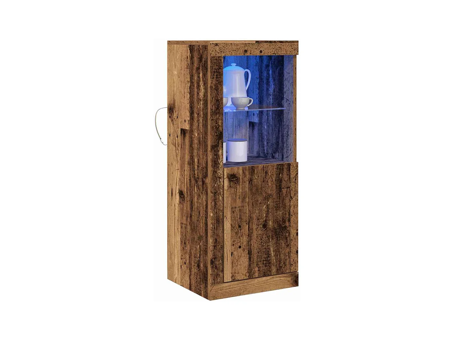 Sideboard mit LED-Leuchten in Altholz 41x37x100 cm