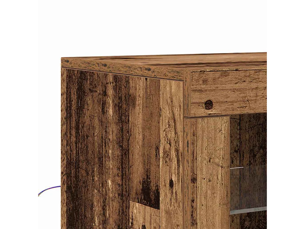 Aparador con luces LED en madera vieja 41x37x100 cm