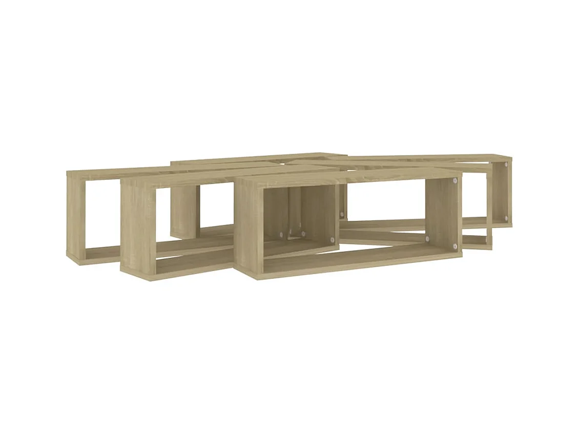 Étagères murales cube 6 pcs Chêne sonoma Bois d’ingénierie