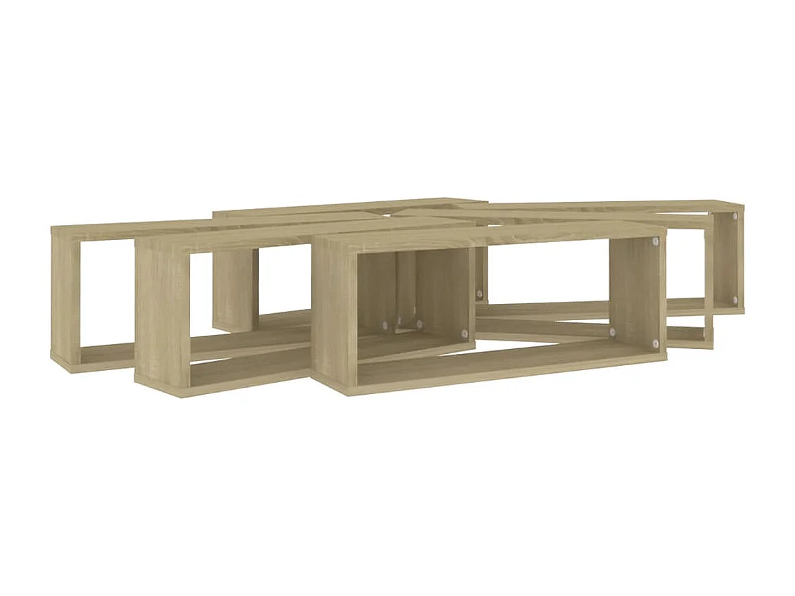 Étagères murales cube 6 pcs Chêne sonoma Bois d’ingénierie