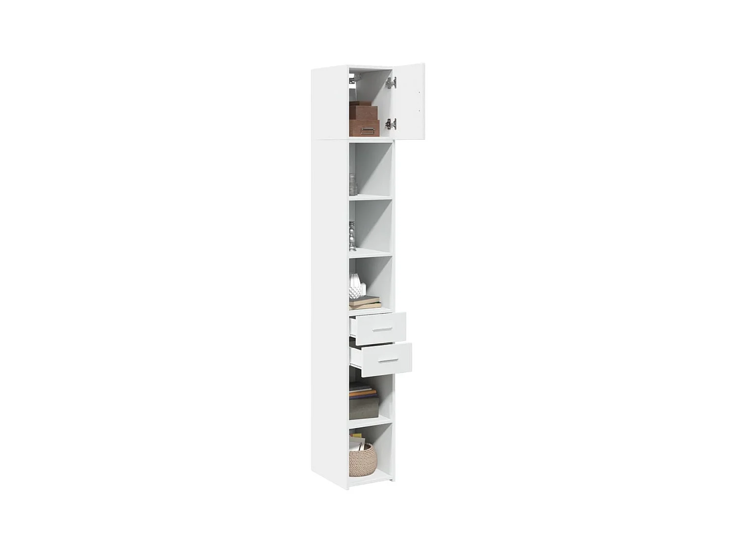 Armoire de rangement mince blanc 30x42,5x225 cm