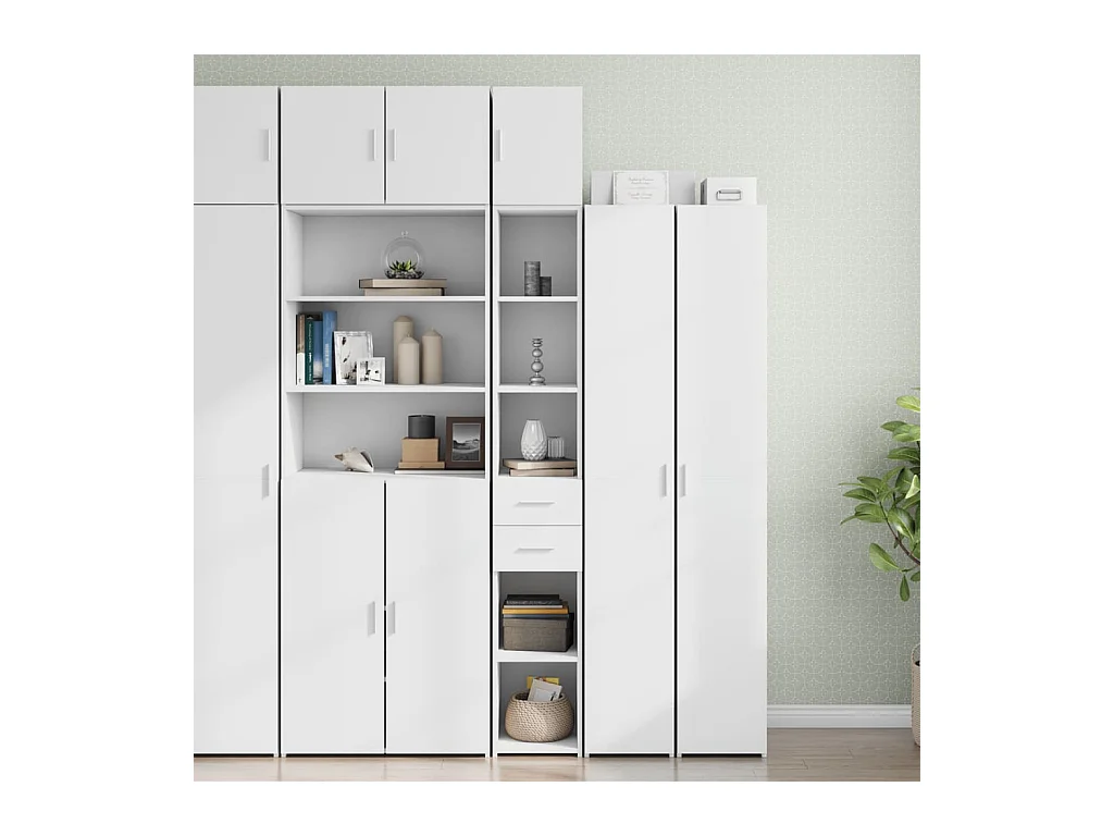 Slanke witte opbergkast 30x42,5x225 cm
