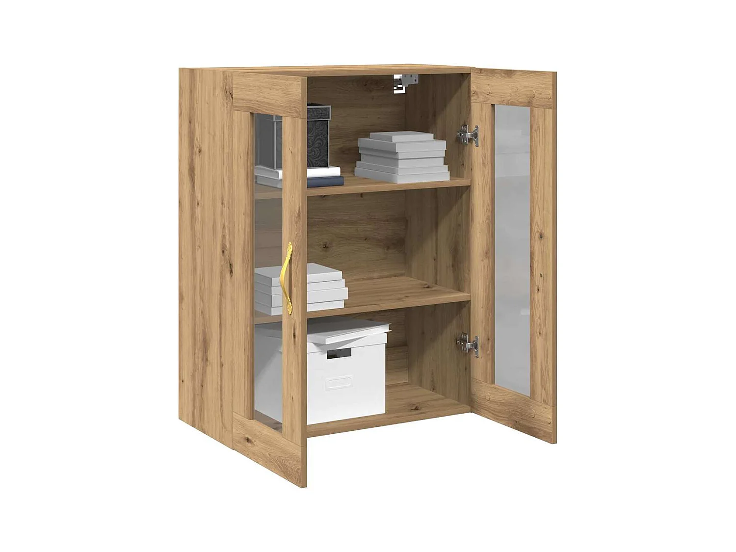 Placard mural avec portes en verre Chêne artisan 69,5x34x90 cm