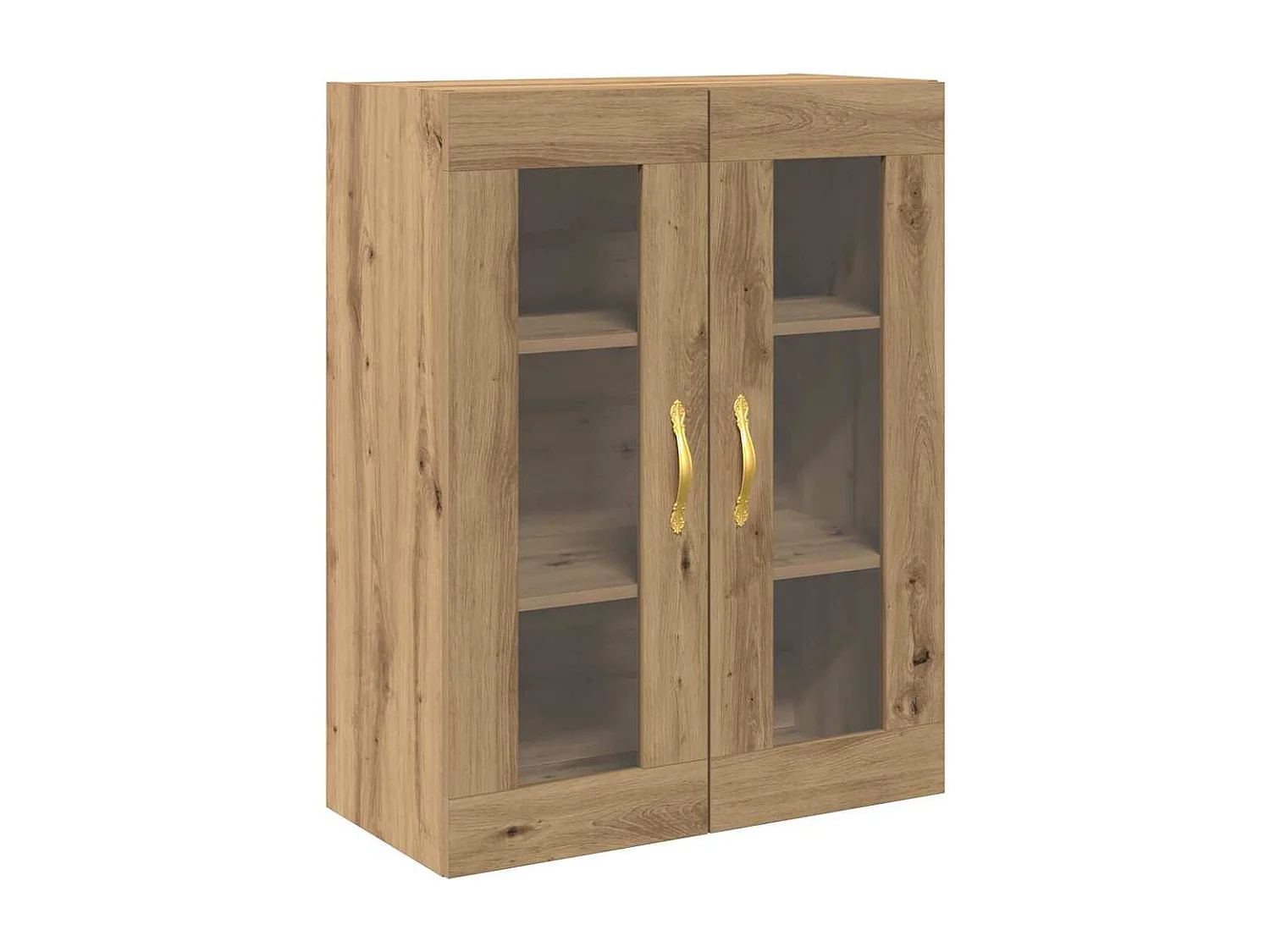 Wandkast met glazen deuren Artisan eiken 69,5x34x90 cm