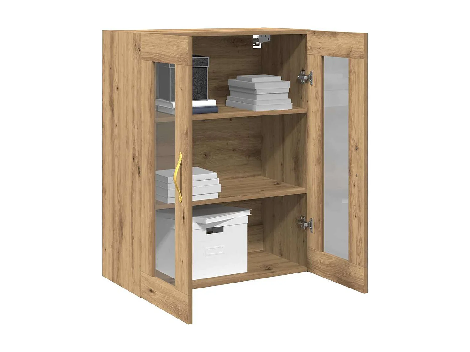 Wandkast met glazen deuren Artisan eiken 69,5x34x90 cm