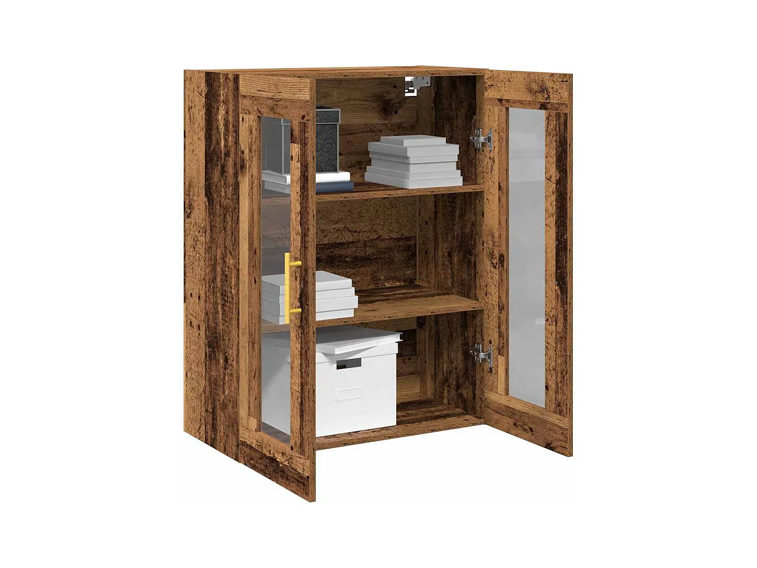 Armoire murale avec portes en verre Bois ancien 69,5x34x90 cm