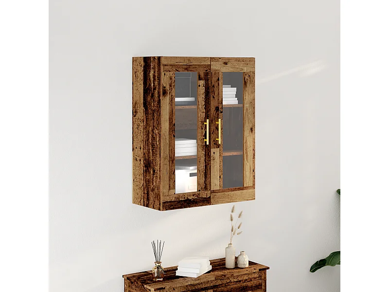 Armoire murale avec portes en verre Bois ancien 69,5x34x90 cm