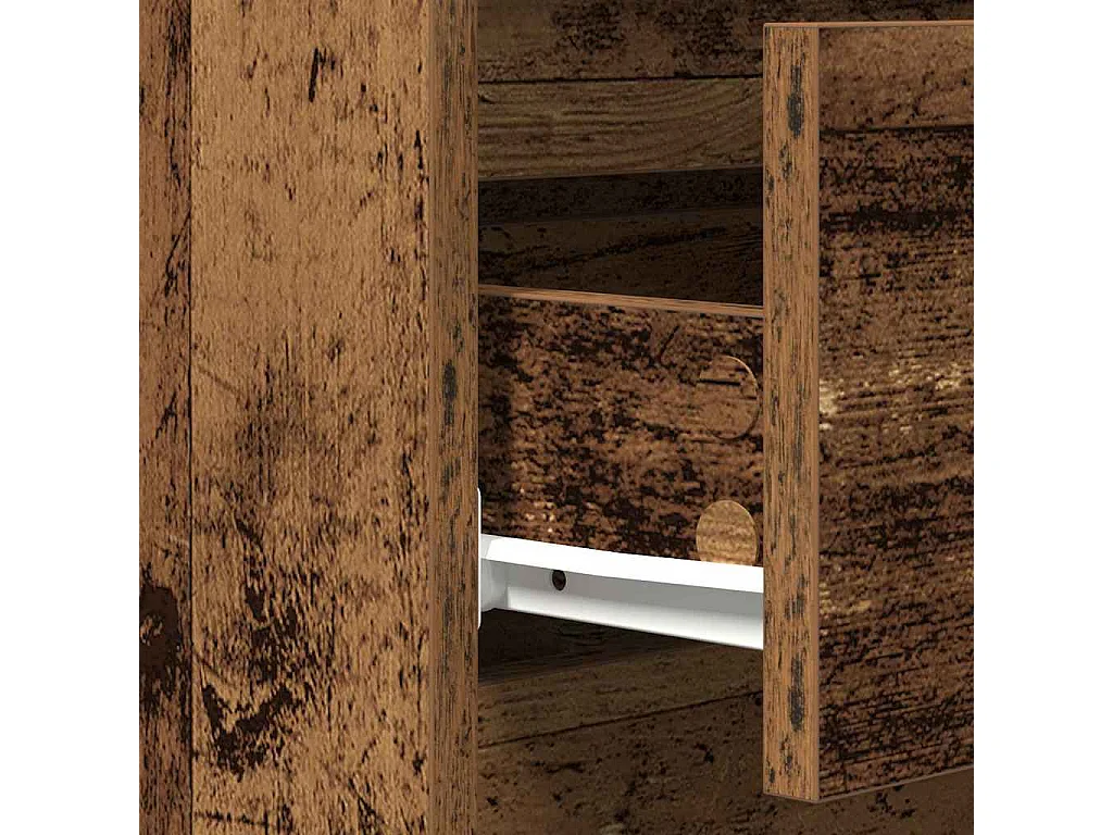 Dressoir met lades in oud hout 60x35x70 cm in bewerkt hout