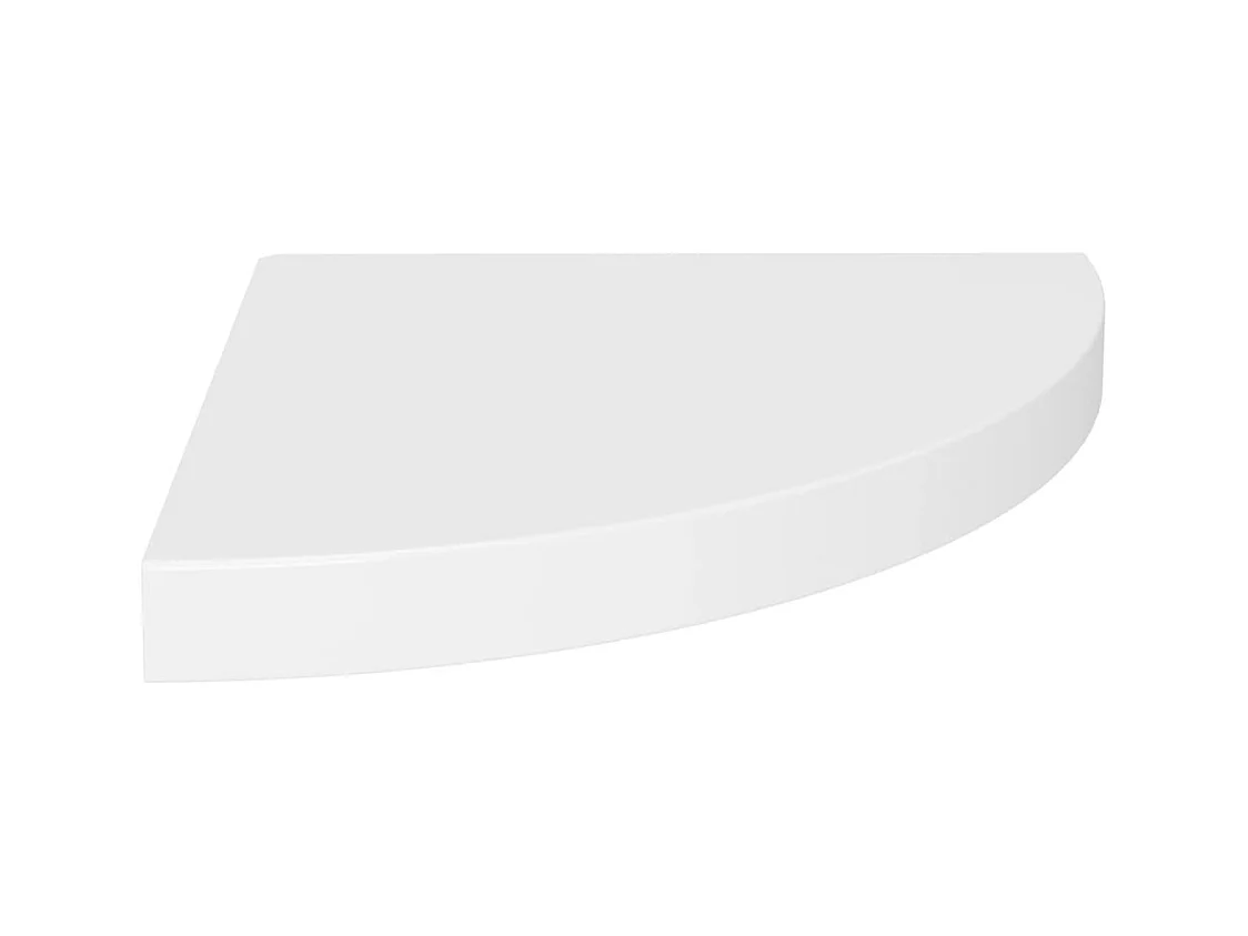 Mensola angolare sospesa bianca 35x35x3,8 cm MDF