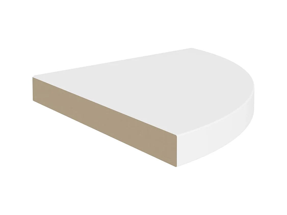 Mensola angolare sospesa bianca 35x35x3,8 cm MDF