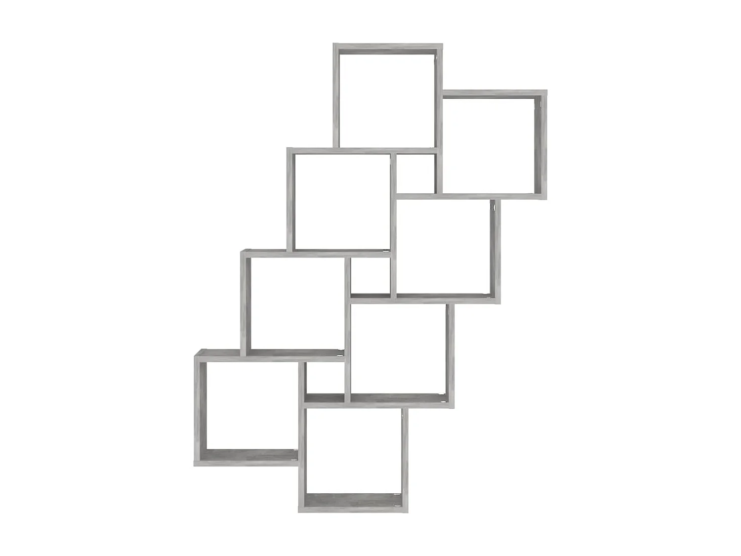 Étagère murale cube Gris béton 90x15x119 cm Bois d’ingénierie