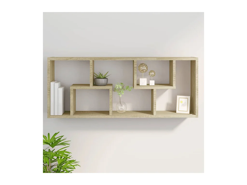Mensola da parete in rovere Sonoma 36x16x90 cm in legno ingegnerizzato