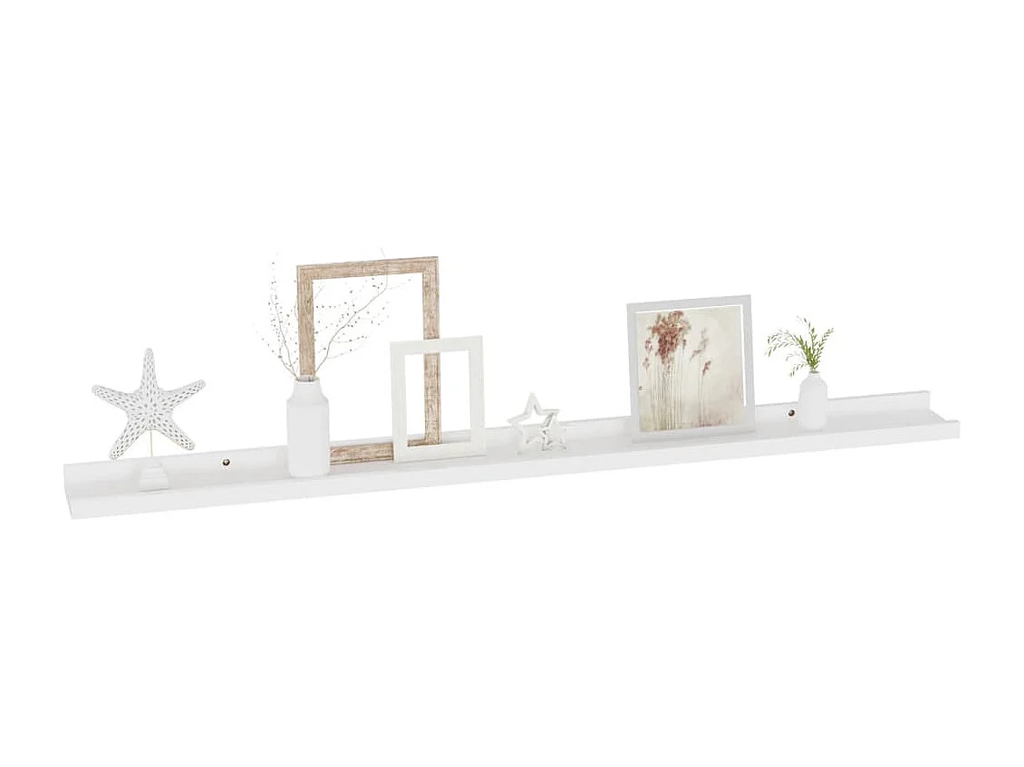 Mensole da parete 2 pz Bianco 100x9x3 cm