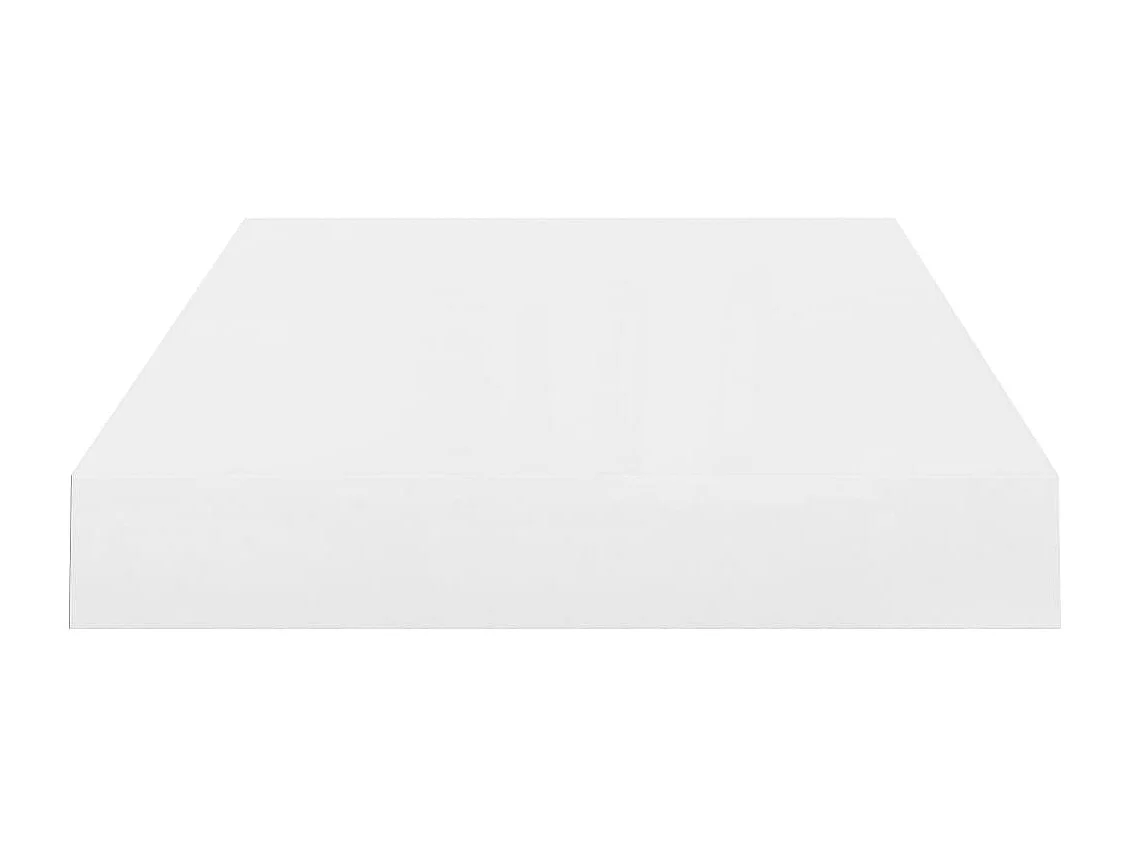 Mensola da parete sospesa 2 pezzi Bianco lucido 40x23x3,8 cm MDF