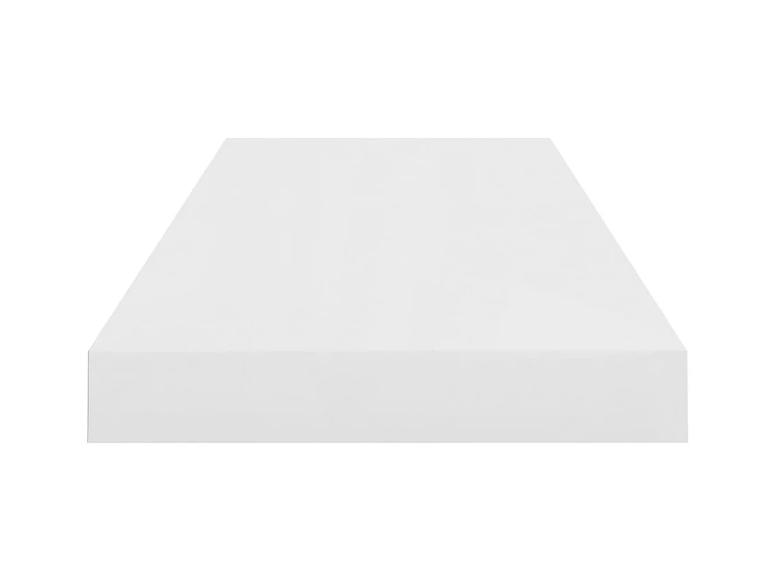 Mensola da parete sospesa 2 pezzi Bianco lucido 60x23,5x3,8cm MDF
