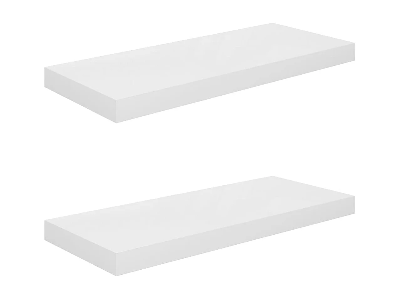Étagère murale flottante 2 pcs Blanc brillant 60x23,5x3,8cm MDF