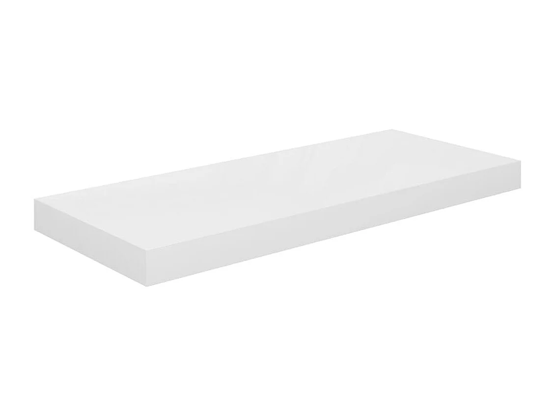 Étagère murale flottante 2 pcs Blanc brillant 60x23,5x3,8cm MDF