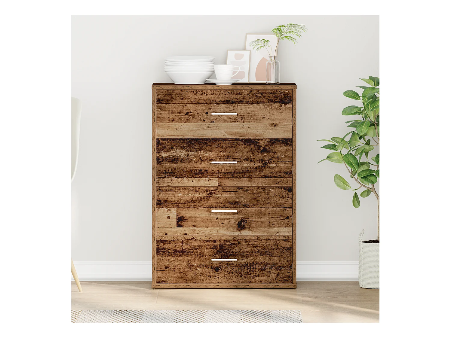 Credenza antica in legno 60 x 31 x 84 cm Pannello truciolare