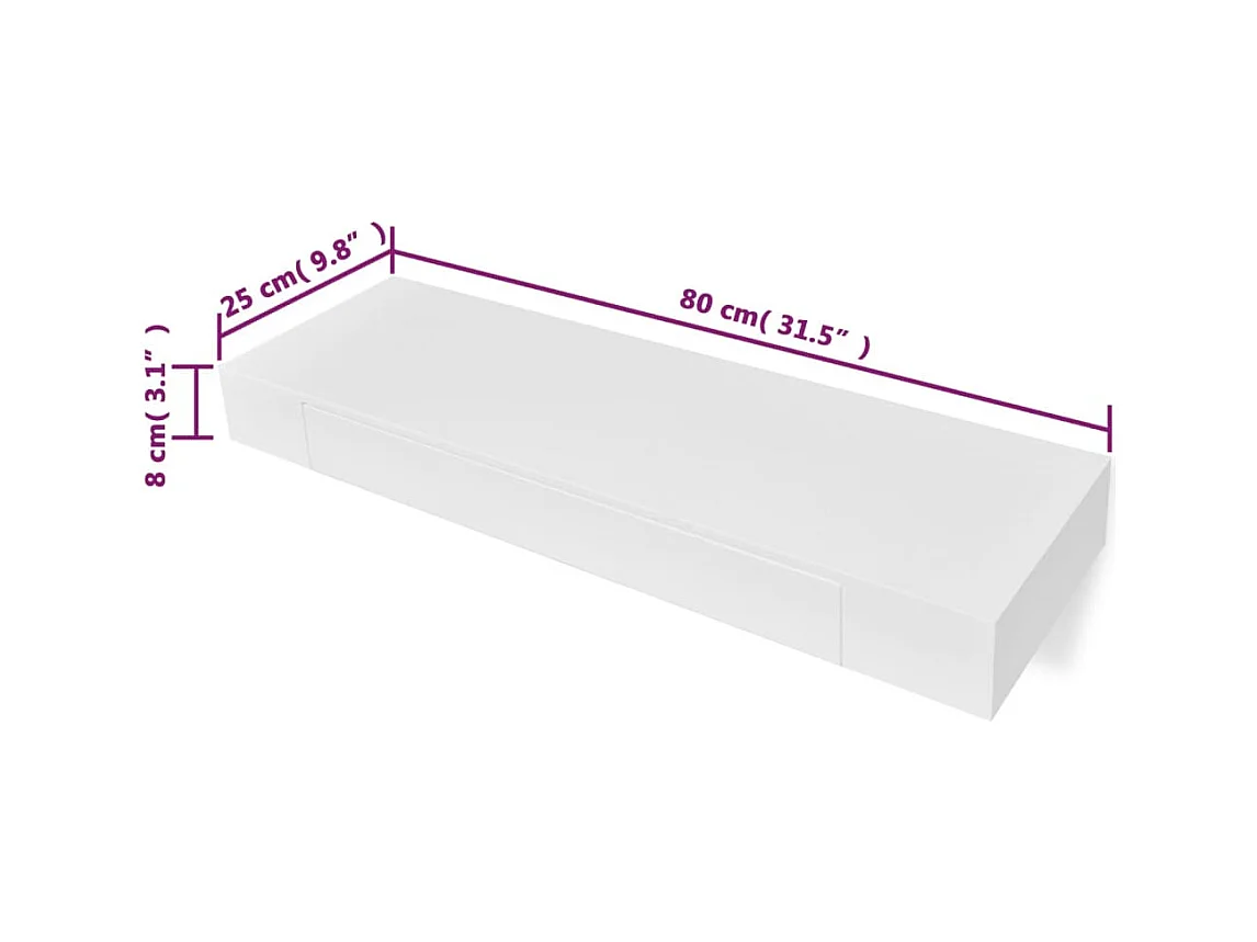 Mensole da parete con cassetti 2 pz Bianco 80 cm