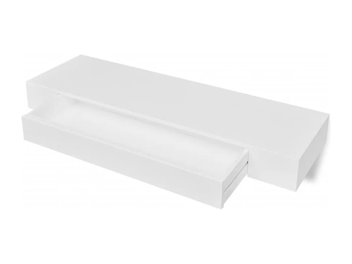 Étagères murales avec tiroirs 2 pcs Blanc 80 cm