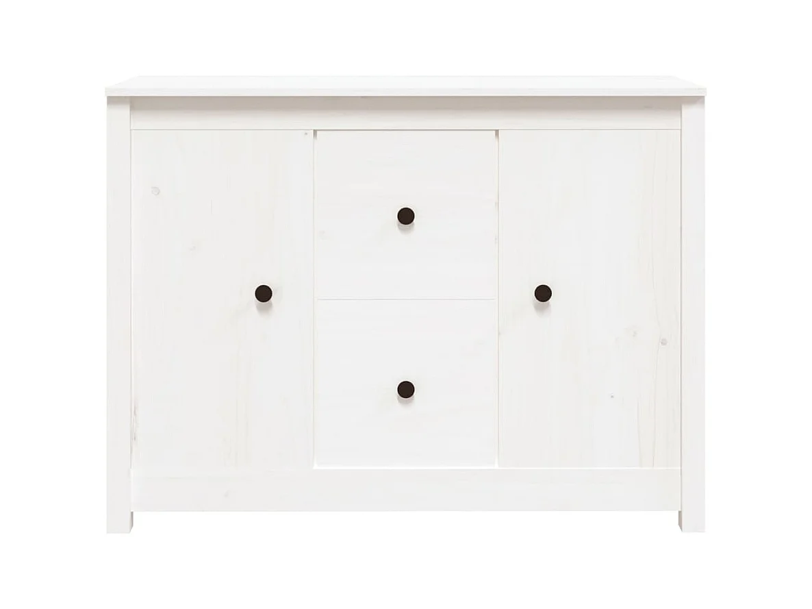 Buffet Blanc 100x35x74 cm Bois massif de pin