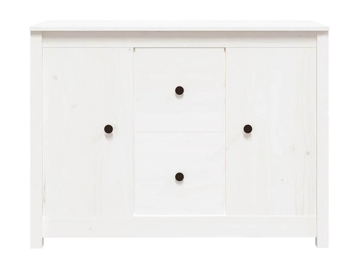 Buffet Blanc 100x35x74 cm Bois massif de pin