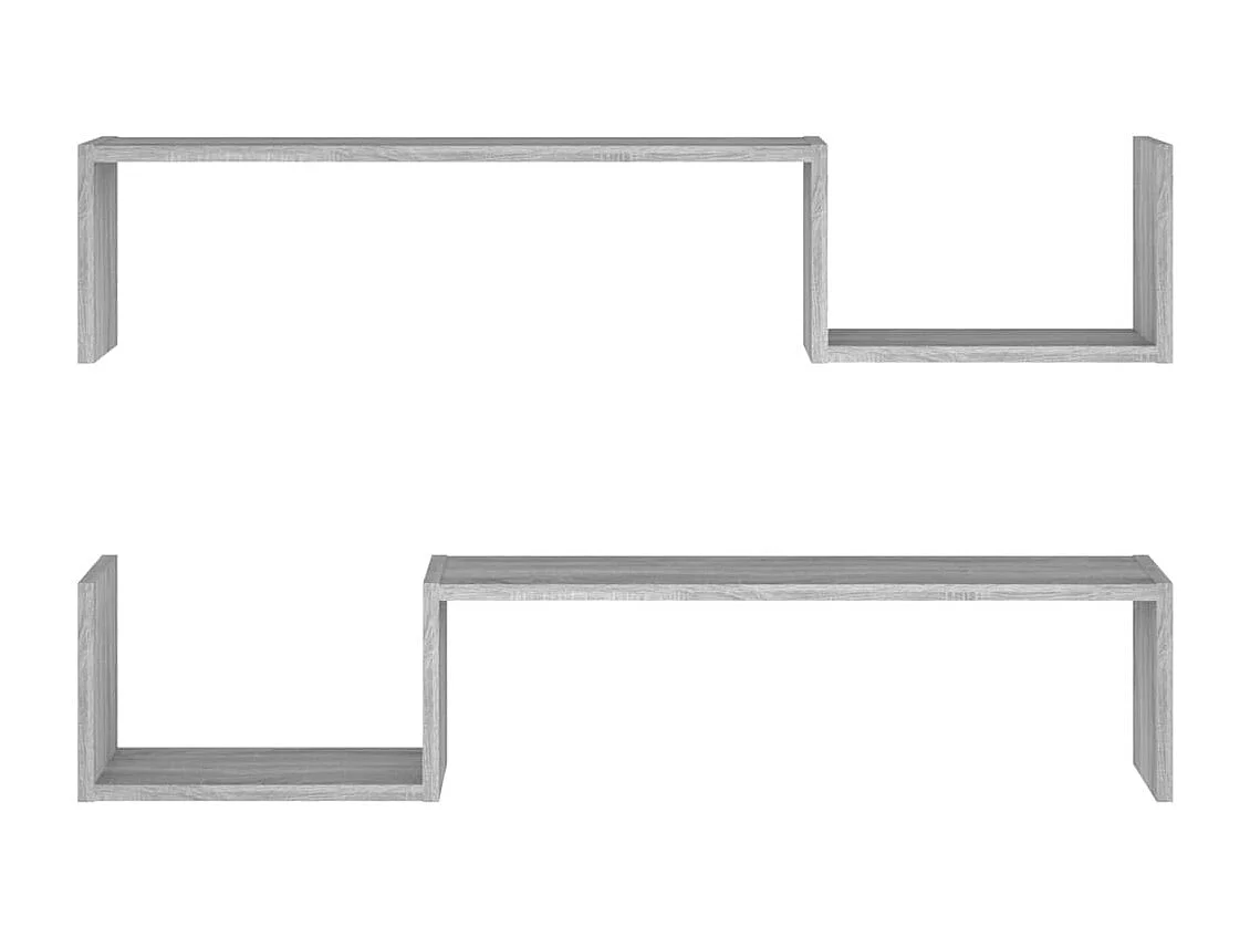 Étagères murales 2pcs Sonoma gris 100x15x20cm Bois d’ingénierie