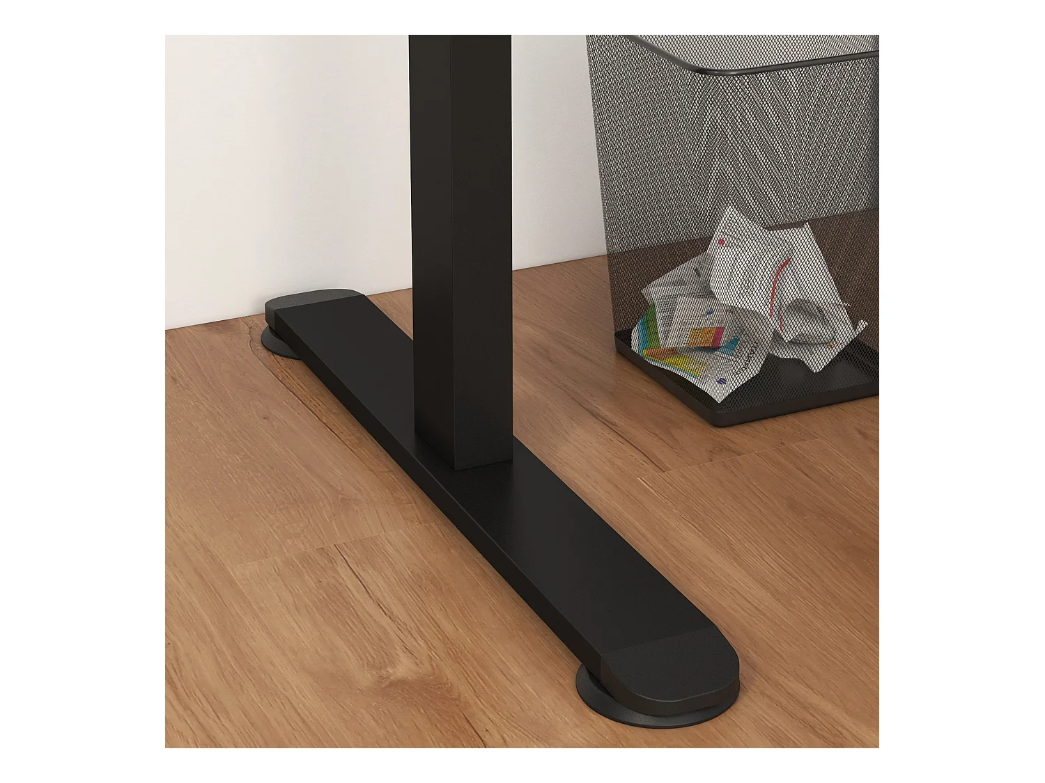 Bureau assis-debout électrique, anti-collision, contre la surchauffe, panneaux MDF, noir (140x70x72-116 cm)