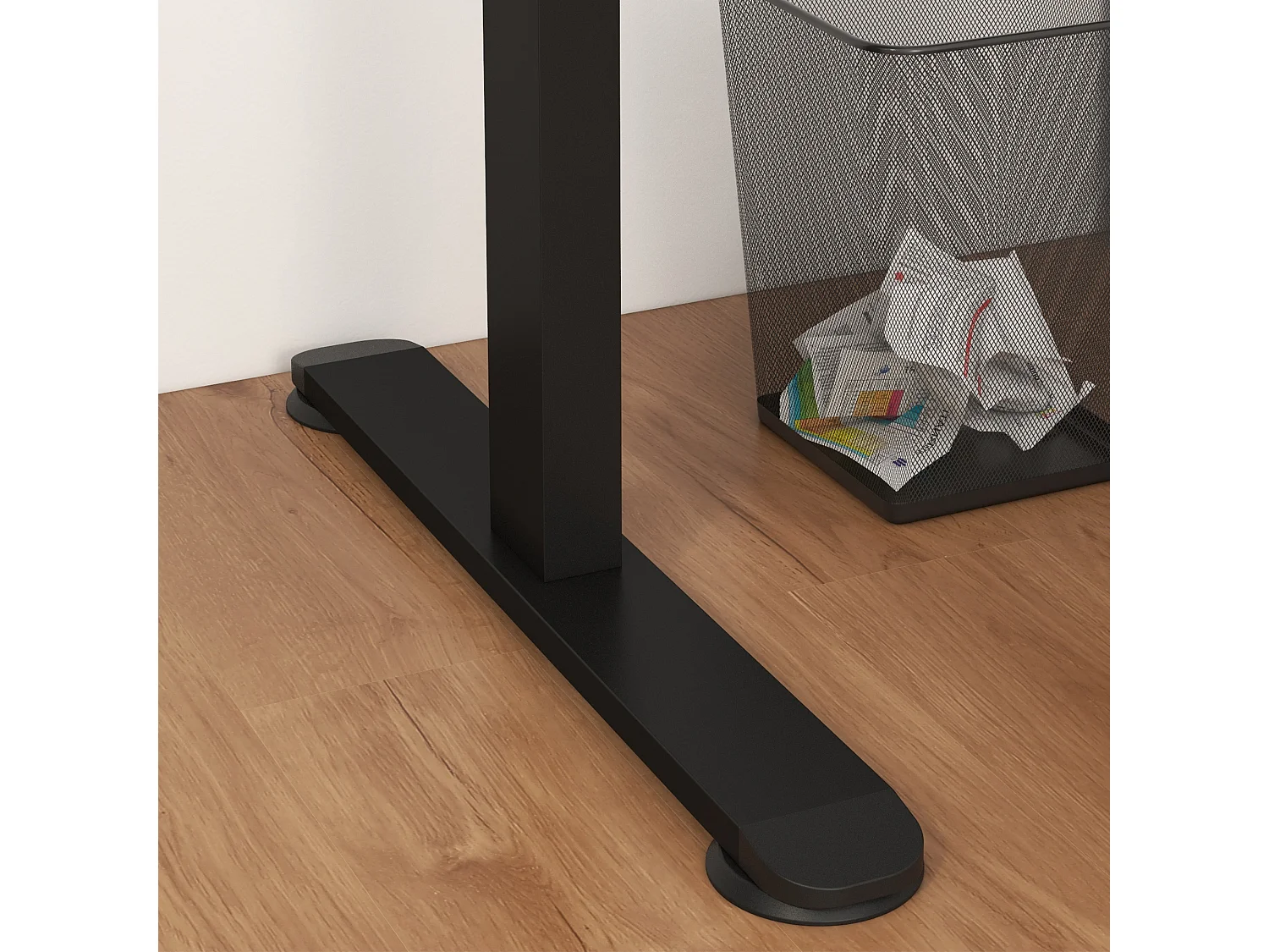 Bureau assis-debout électrique, anti-collision, contre la surchauffe, panneaux MDF, noir (140x70x72-116 cm)