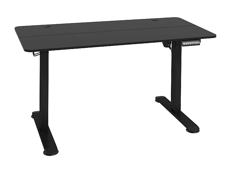 Elektrisch zit-sta bureau, anti-botsing, anti-oververhitting, MDF-panelen, zwart (140x70x72-116 cm)