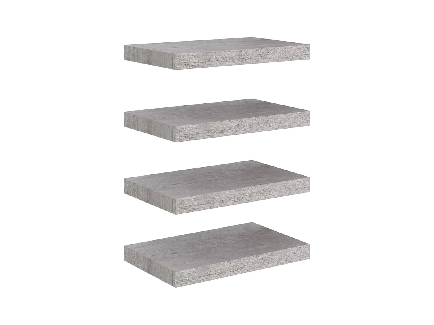 Étagères murales flottantes 4 pcs gris béton 40x23x3,8 cm MDF
