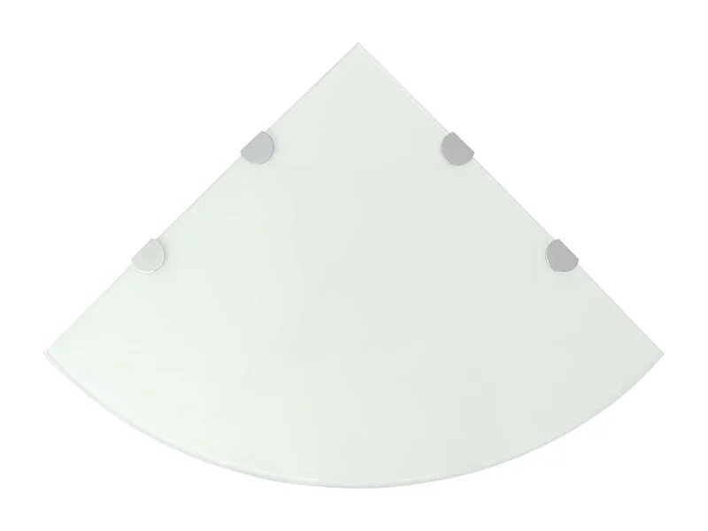 Hoekplank met chromen beugels Wit glas 45 x 45 cm