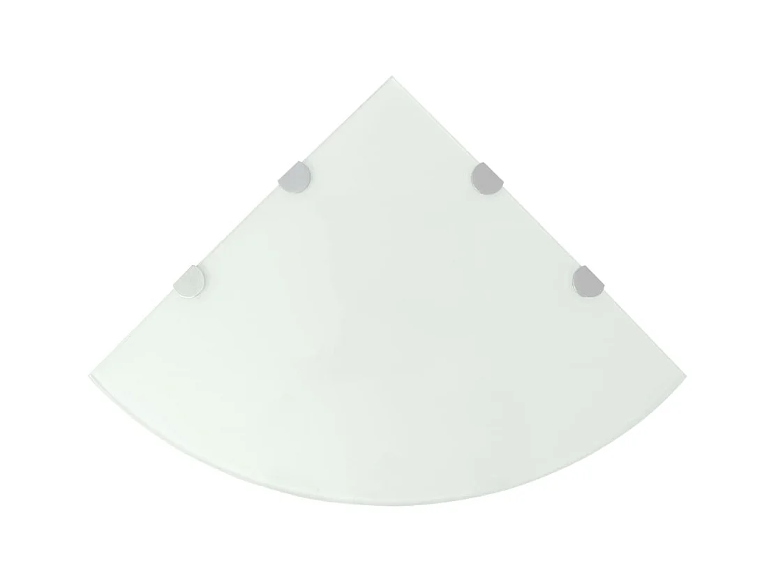 Mensola angolare con staffe cromate Vetro bianco 45 x 45 cm
