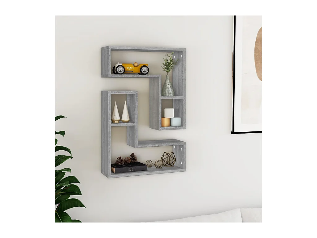 Mensole da parete 2 pezzi Sonoma grigio 50x15x50 cm Legno ingegnerizzato