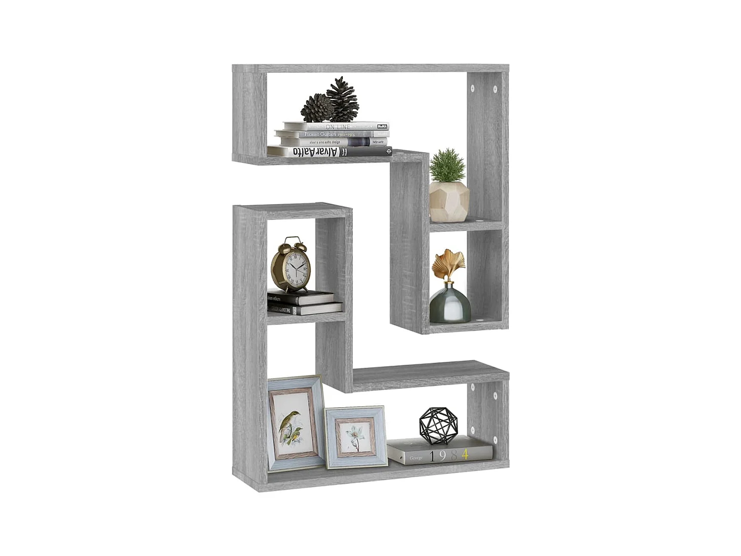 Mensole da parete 2 pezzi Sonoma grigio 50x15x50 cm Legno ingegnerizzato