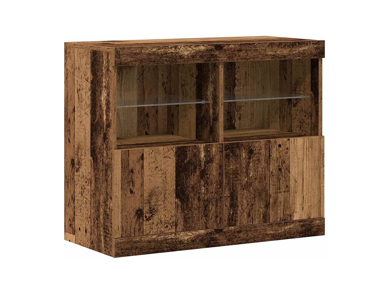 Meuble de rangement avec lumières LED Bois ancien 81x37x67 cm