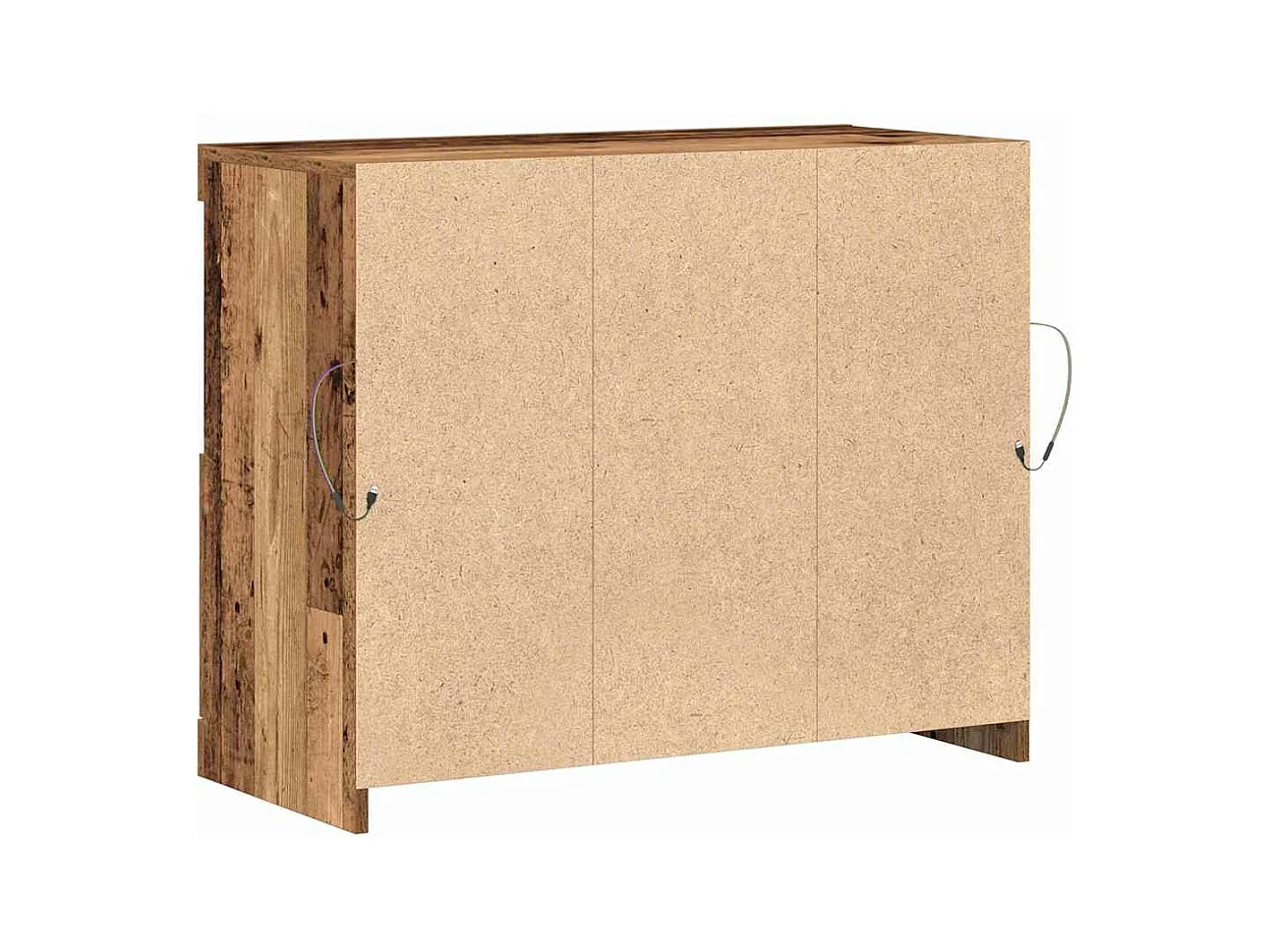 Meuble de rangement avec lumières LED Bois ancien 81x37x67 cm