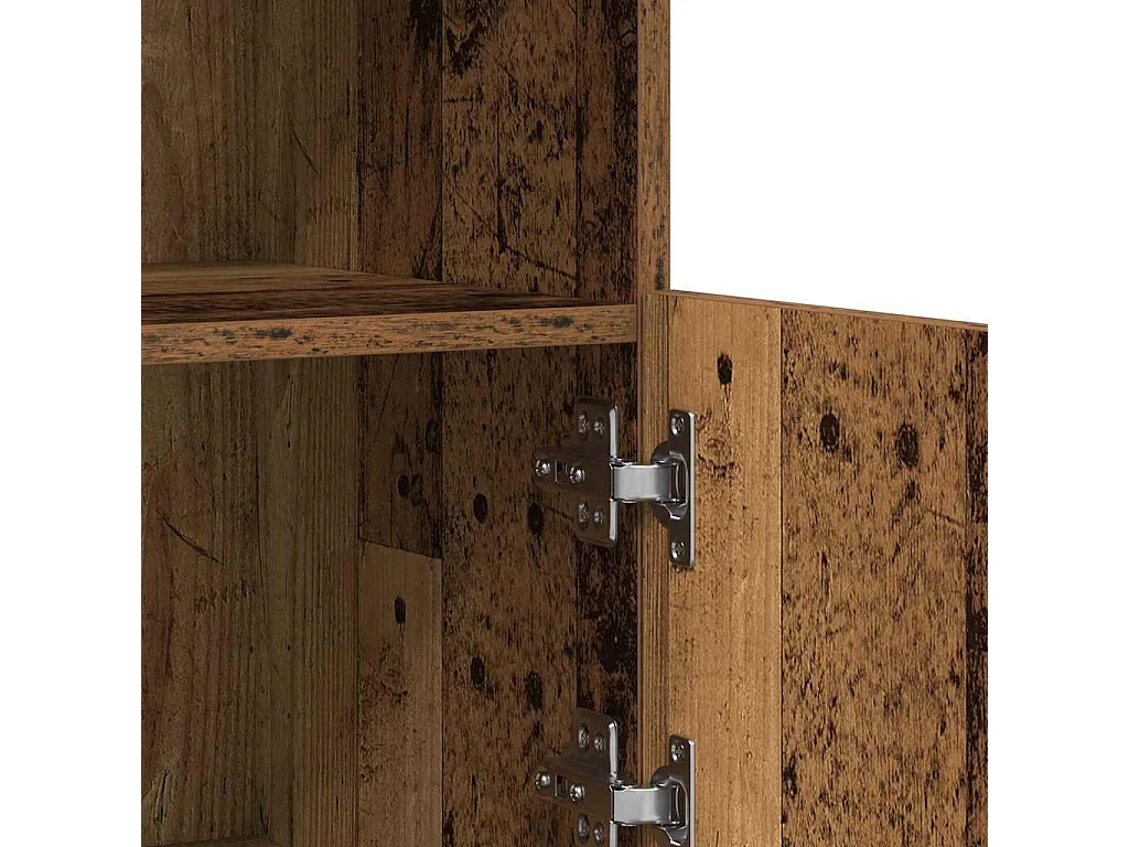 Meuble de rangement avec lumières LED Bois ancien 81x37x67 cm