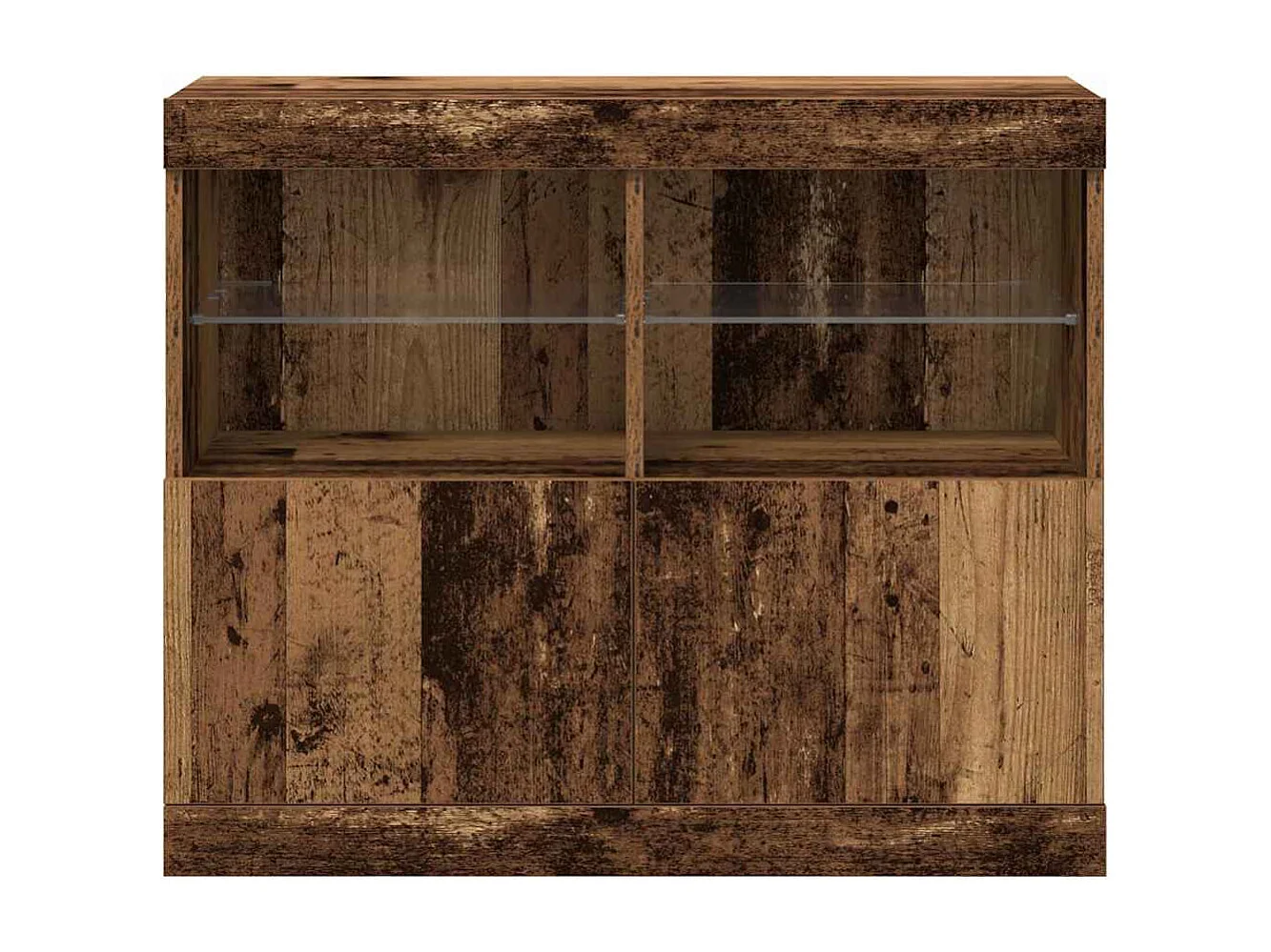 Meuble de rangement avec lumières LED Bois ancien 81x37x67 cm