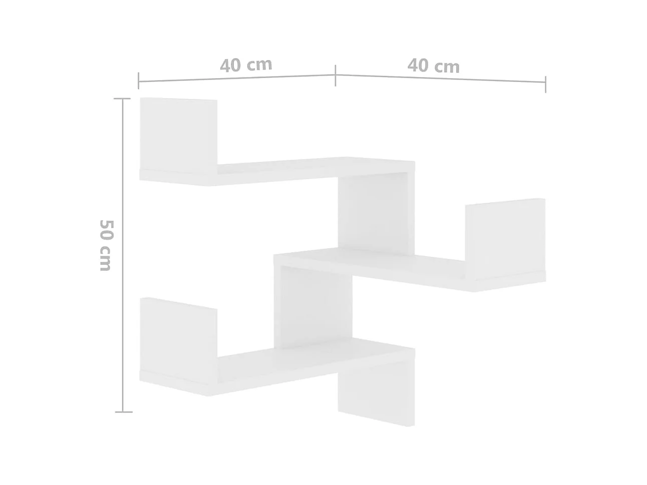 Mensole angolari da parete 2 pz Bianco 40x40x50cm in legno ingegnerizzato