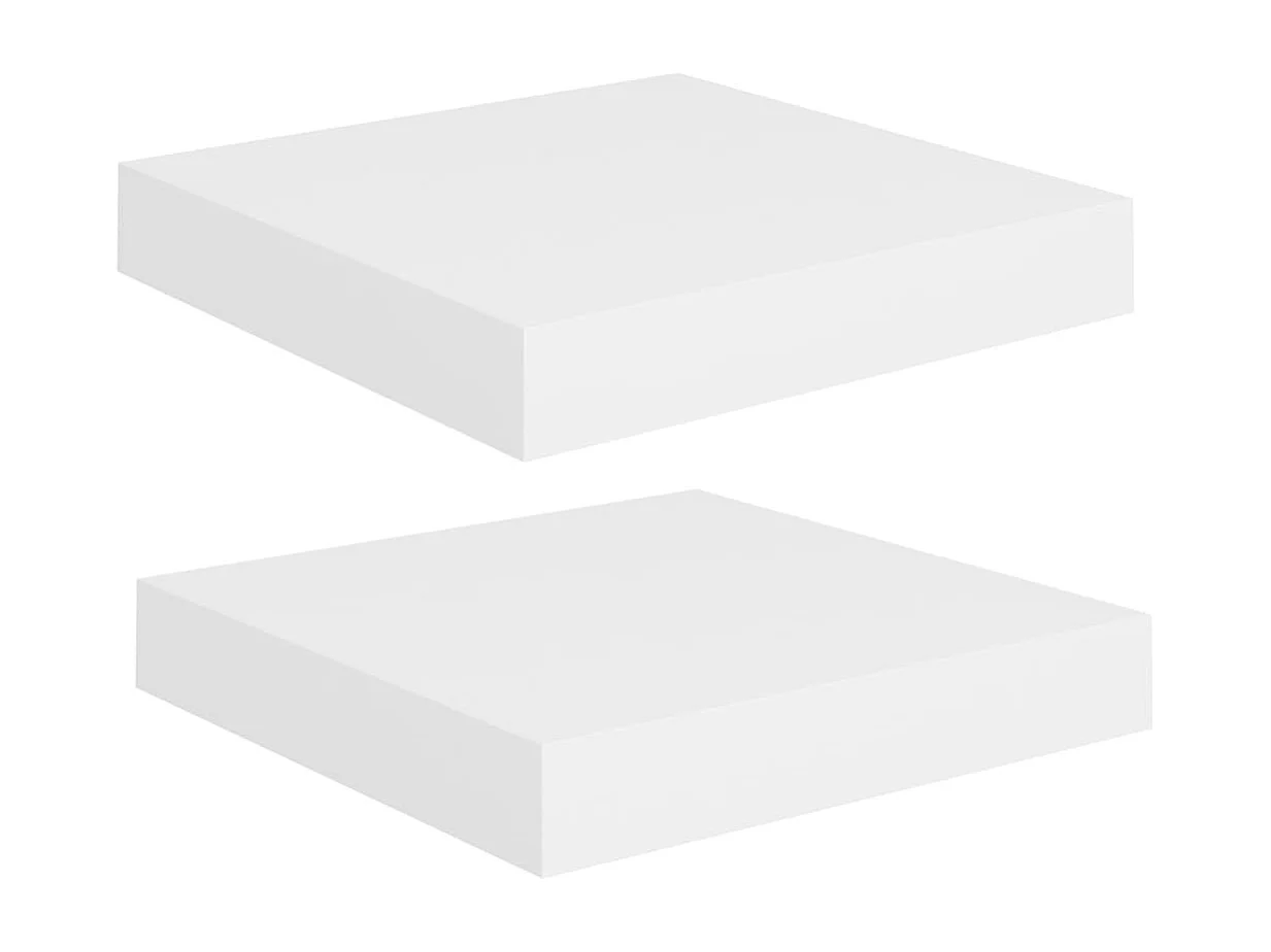Étagères murales flottantes 2 pcs blanc 23x23,5x3,8 cm MDF