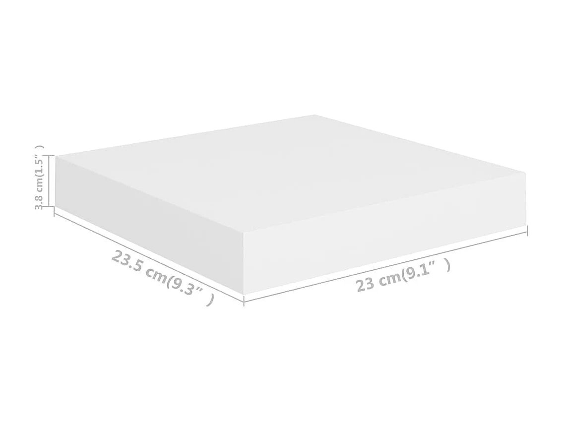Étagères murales flottantes 2 pcs blanc 23x23,5x3,8 cm MDF