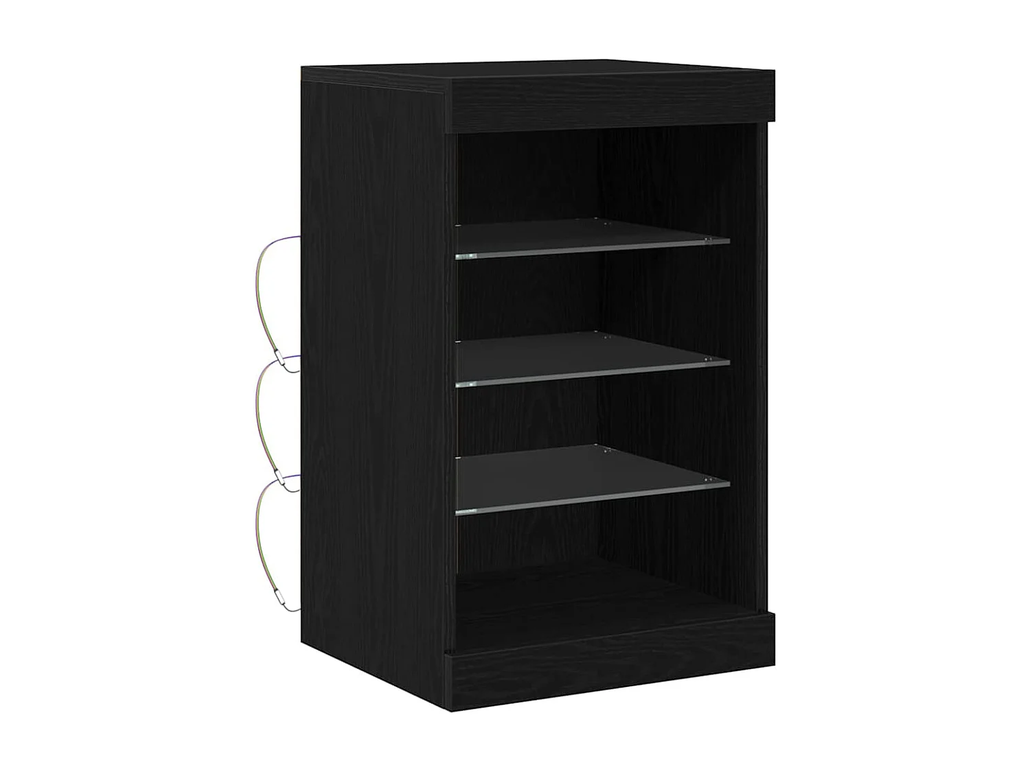 Buffet avec lumières LED Chêne Noir 41x37x67 cm