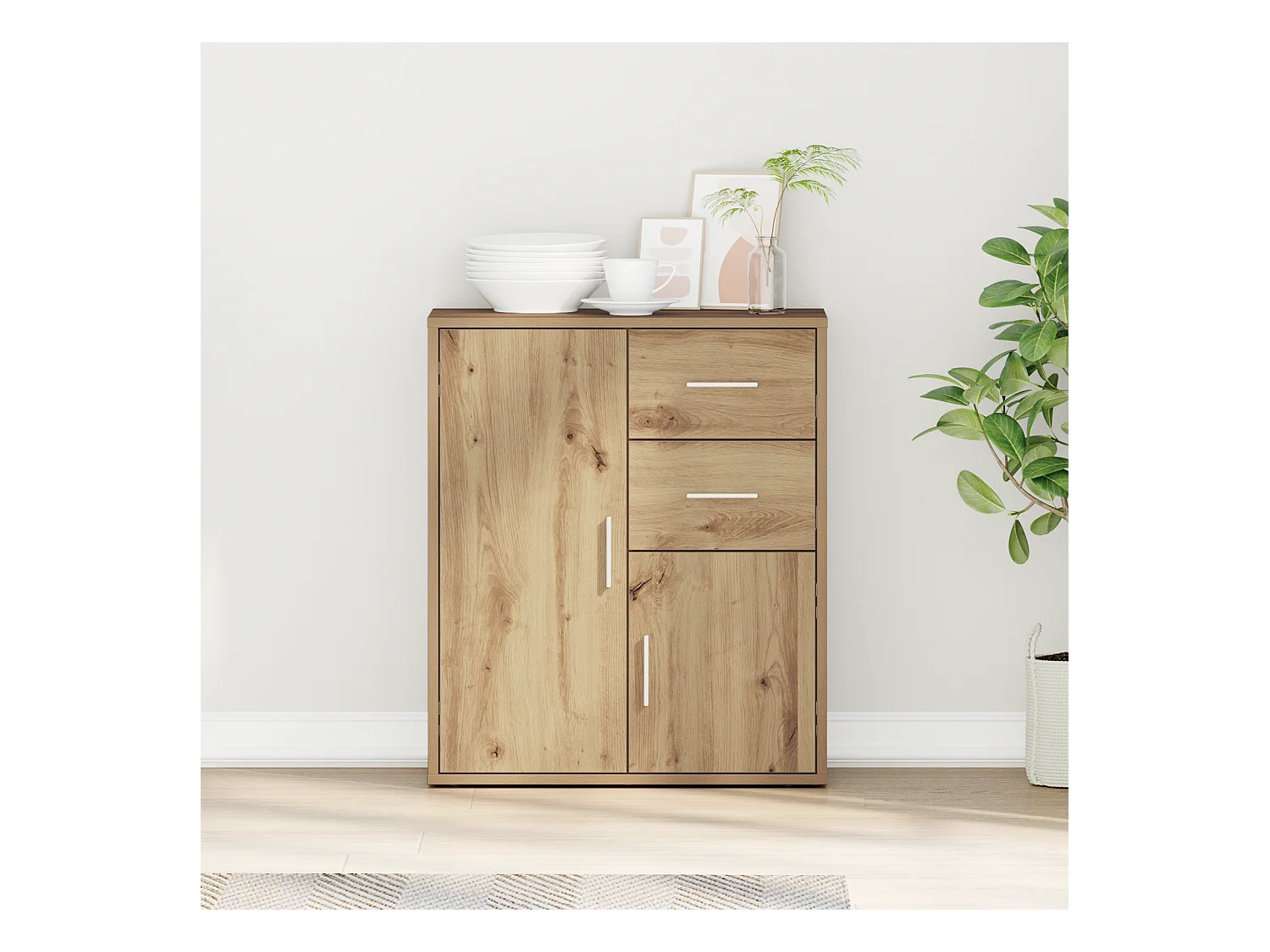 Buffet chêne artisanal 60 x 31 x 70 cm Bois d'ingénierie