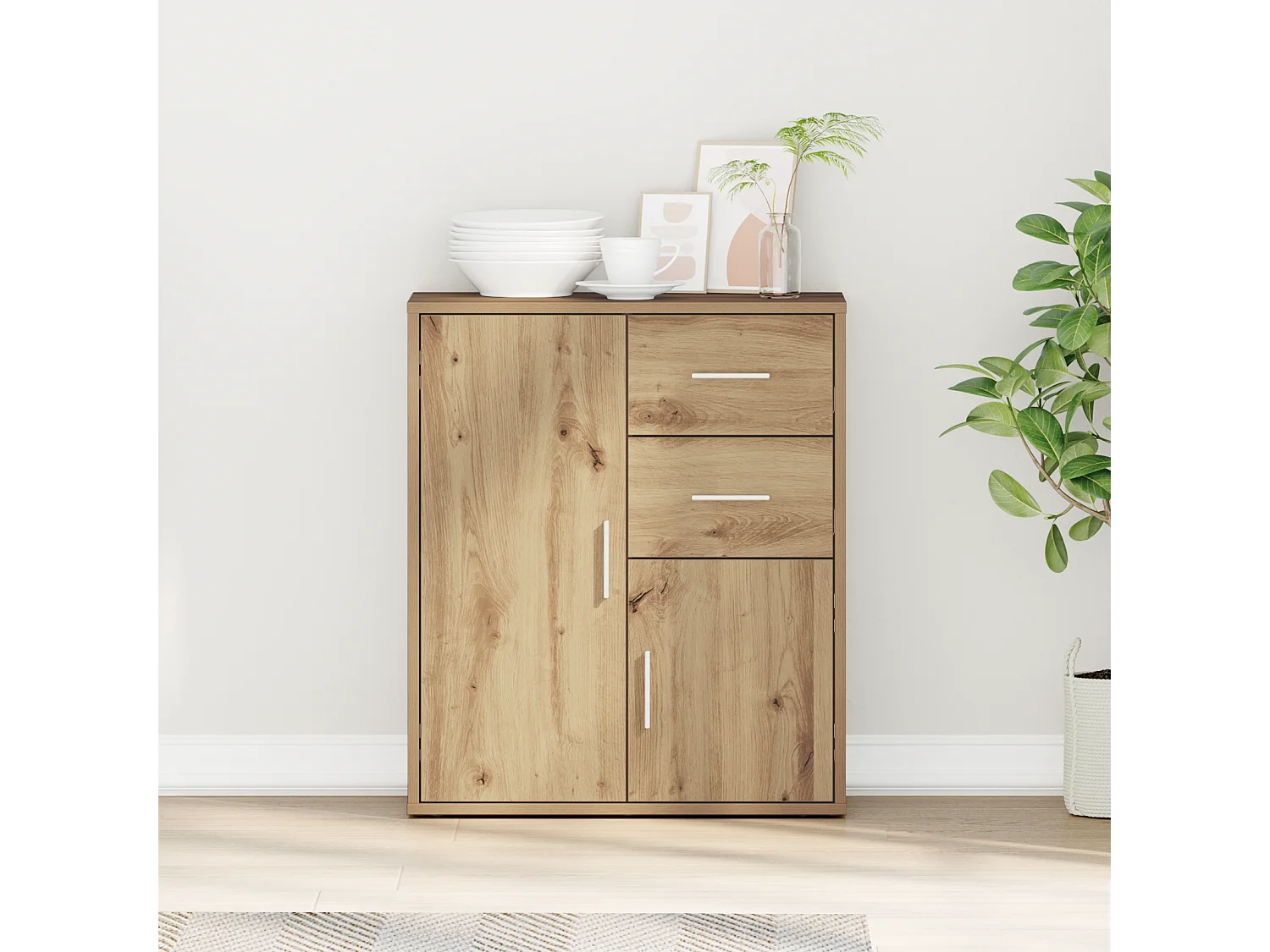 Buffet chêne artisanal 60 x 31 x 70 cm Bois d'ingénierie