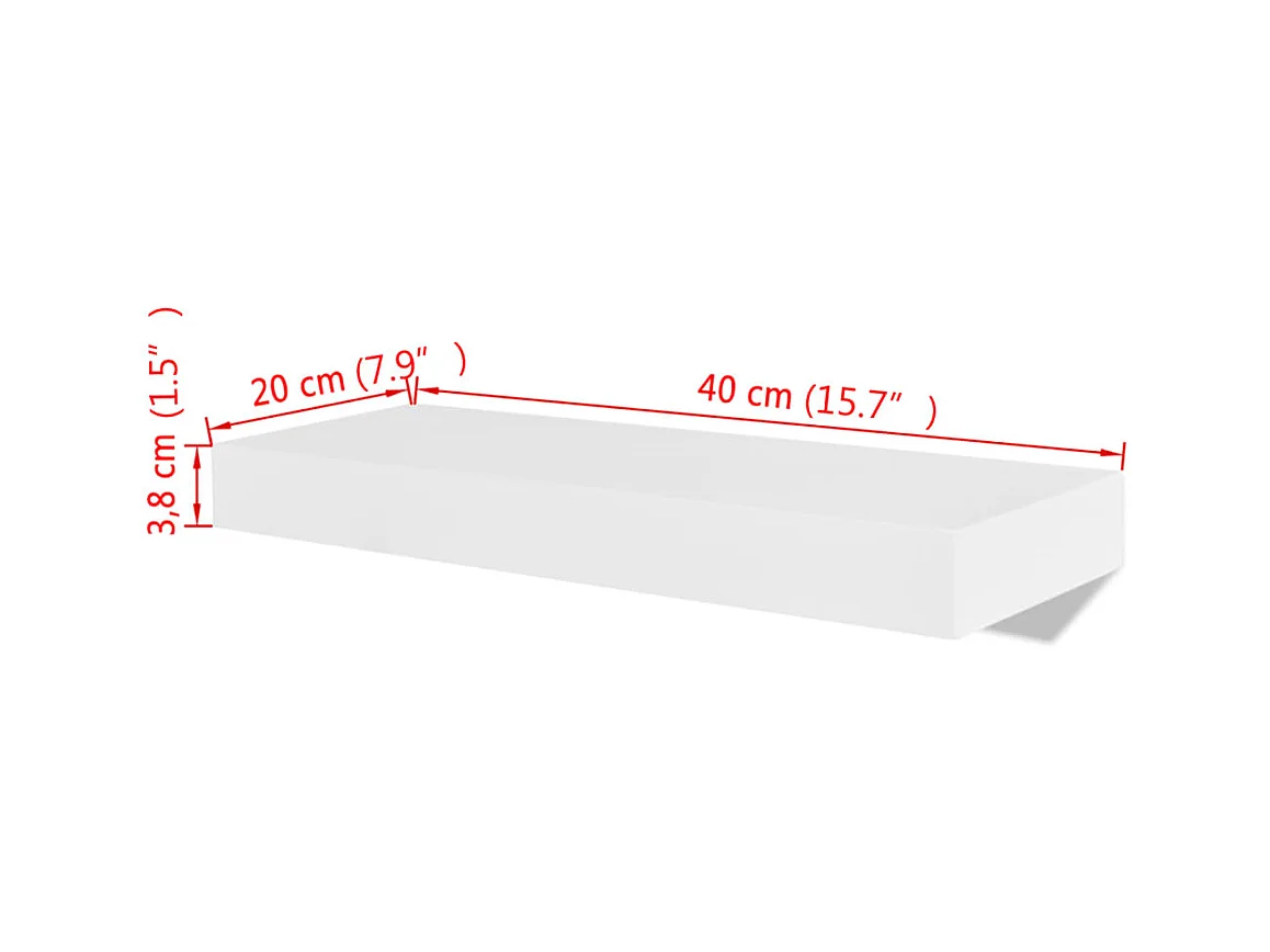 mensole da parete in MDF bianco per libri/DVD