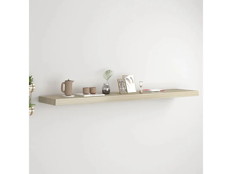 Zwevende wandplank eiken 120x23,5x3,8 cm MDF