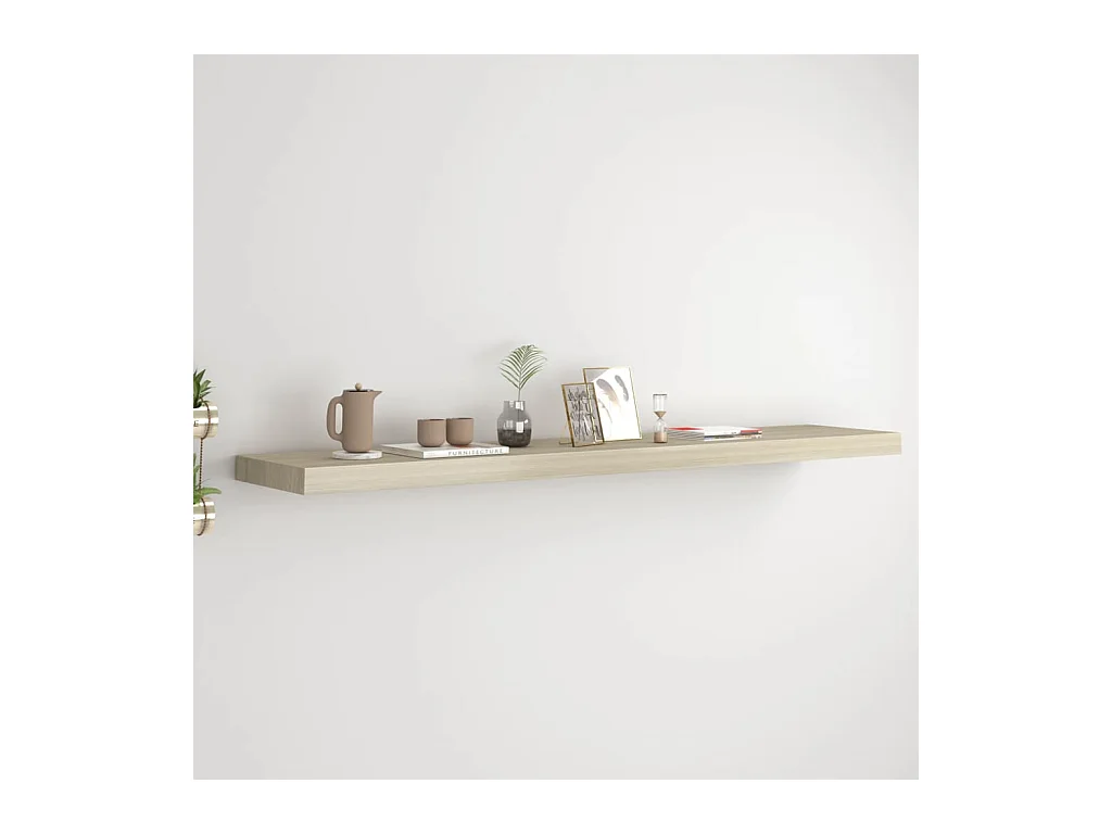 Mensola sospesa da parete in rovere 120x23,5x3,8 cm MDF