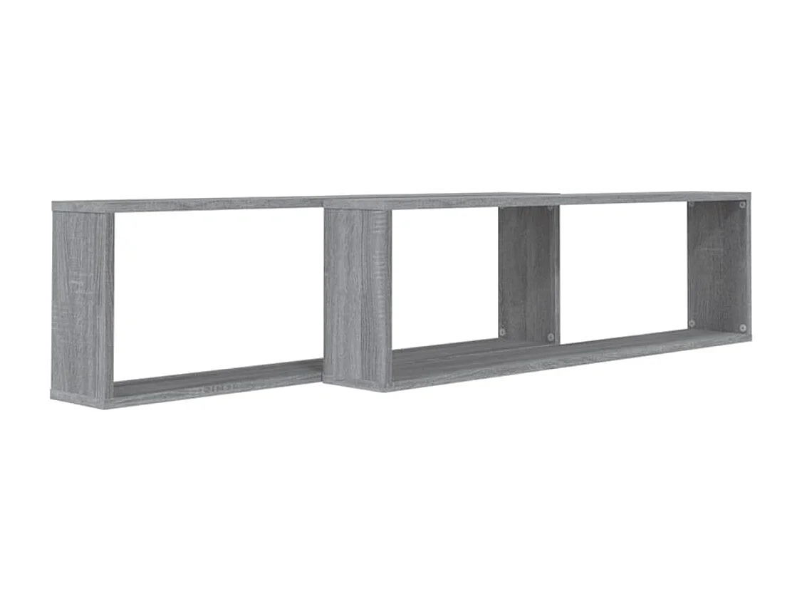 Étagères murales cube 2 pcs Sonoma gris 100x15x30 cm Bois